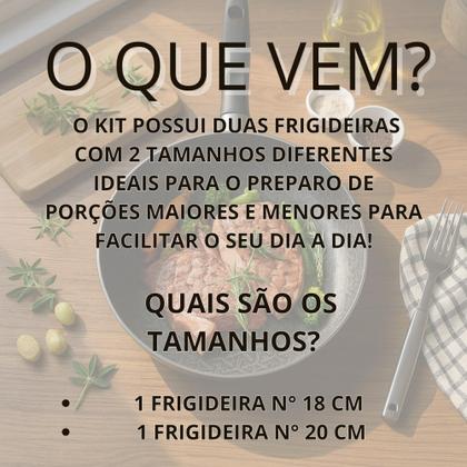 Imagem de Kit 2 Frigideira Antiaderente Rochedo Robusta 18cm E 20cm