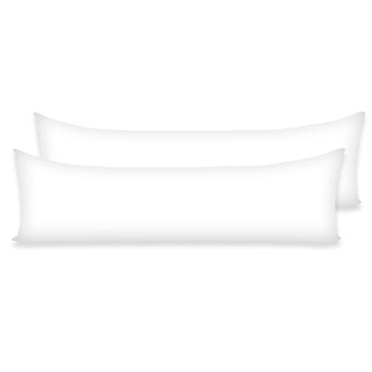 Imagem de Kit 2 Fronhas 1,30x40 C/ Zíper Percal 180 Fios para Travesseiro de Corpo Xuxão