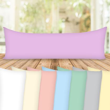 Imagem de Kit 2 Fronhas 1,30x40 C/ Zíper Travesseiro de Corpo Xuxão 100% Algodão 200 fios