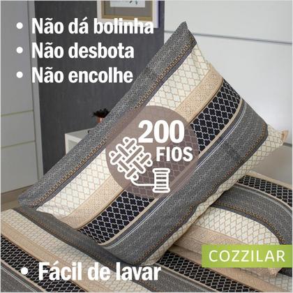 Imagem de Kit 2 Fronhas 200 Fios Estampada