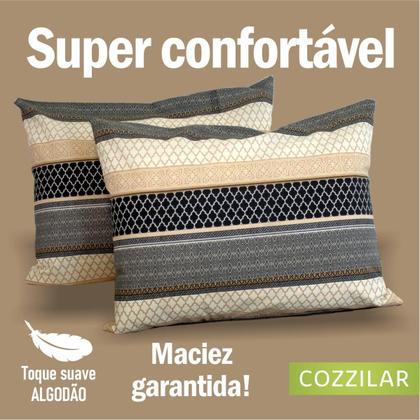 Imagem de Kit 2 Fronhas 200 Fios Estampada