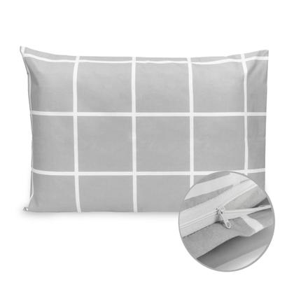 Imagem de Kit 2 Fronhas 90x50cmC/ Zíper Percal Flex Estampado 400 Fios Toque Acetinado