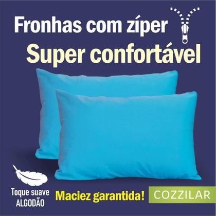 Imagem de Kit 2 Fronhas Avulsas Para Travesseiro Malha Lisa 100 Algodão Com Zíper Toque Macio, Hotel, Pousada