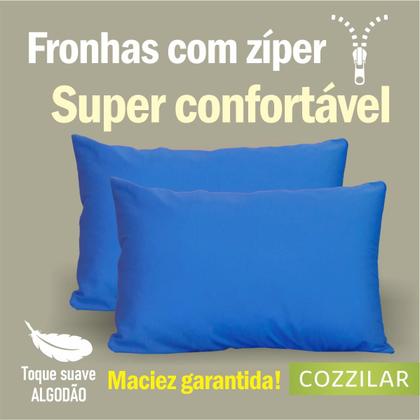 Imagem de Kit 2 Fronhas Avulsas Para Travesseiro Malha Lisa 100 Algodão Com Zíper Toque Macio, Hotel, Pousada