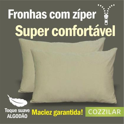 Imagem de Kit 2 Fronhas Avulsas Para Travesseiro Malha Lisa 100 Algodão Com Zíper Toque Macio, Hotel, Pousada