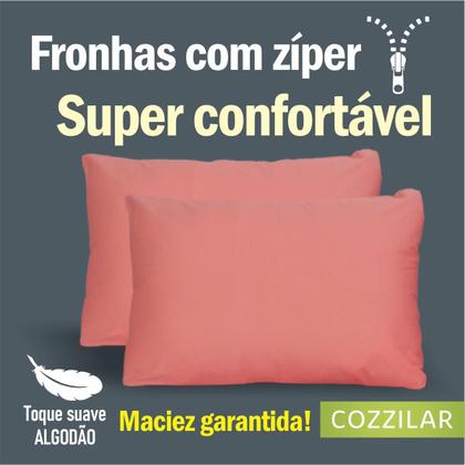 Imagem de Kit 2 Fronhas Avulsas Para Travesseiro Malha Lisa 100 Algodão Com Zíper Toque Macio, Hotel, Pousada