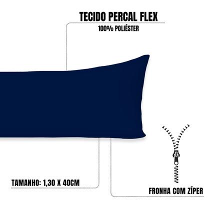 Imagem de Kit 2 Fronhas C/ Zíper 1,30x40cm Percal Flex 400 fios Xuxão Toque Macio