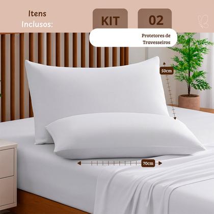 Imagem de Kit 2 Fronhas Capa Protetora Impermeáveis C/ ziper