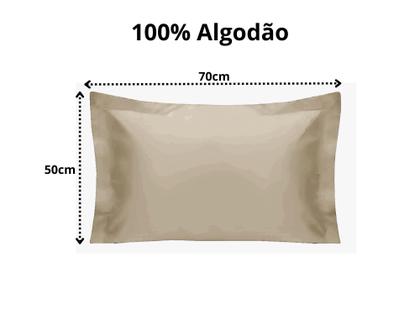 Imagem de Kit 2 Fronhas Com Aba 400 Fios Percal 100% Algodão  Toque Macio