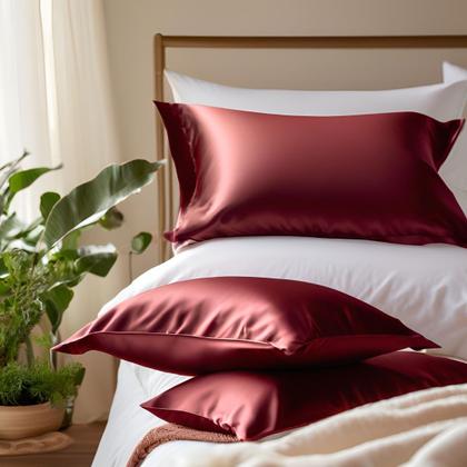 Imagem de Kit 2 Fronhas de Cetim Toque Seda Luxo Antifrizz 50x70 cm 4 Aba Capa Para Travesseiro