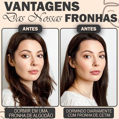 Imagem de Kit 2 Fronhas de Cetim Toque Seda Luxo Antifrizz 50x70 cm 4 Aba Capa Para Travesseiro