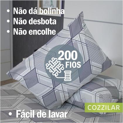 Imagem de Kit 2 Fronhas De Travesseiro 200 Fios Estampada 70cm x 50cm 