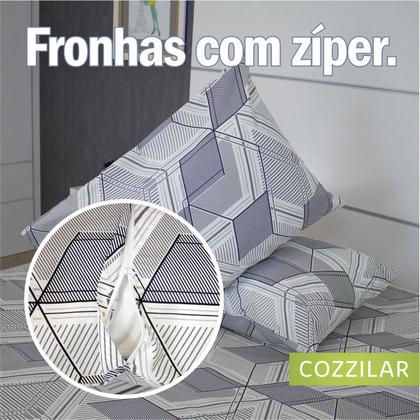 Imagem de Kit 2 Fronhas De Travesseiro 200 Fios Estampada 70cm x 50cm 