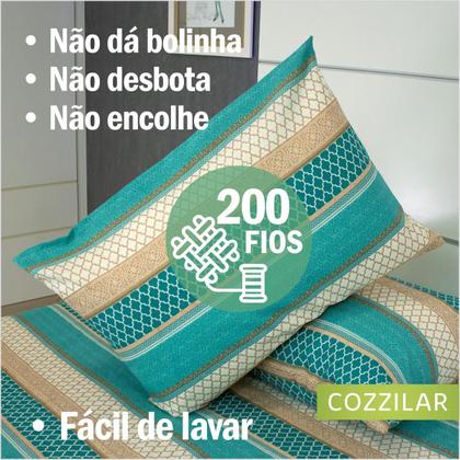 Imagem de Kit 2 Fronhas De Travesseiro 200 Fios Estampada 70cm x 50cm 
