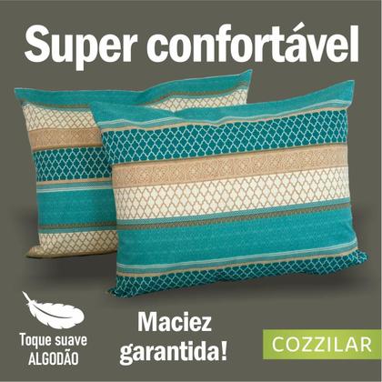 Imagem de Kit 2 Fronhas De Travesseiro 200 Fios Estampada 70cm x 50cm 