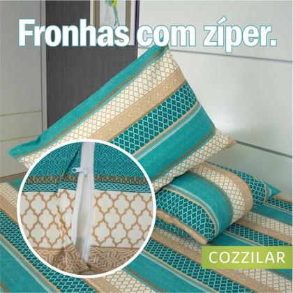 Imagem de Kit 2 Fronhas De Travesseiro 200 Fios Estampada 70cm x 50cm 