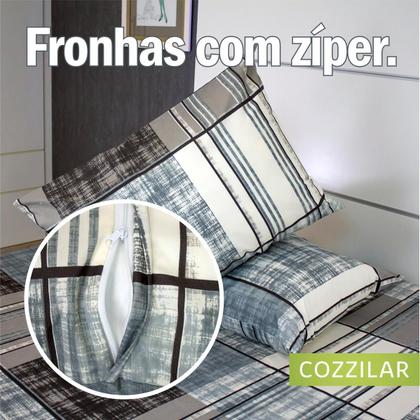 Imagem de Kit 2 Fronhas De Travesseiro 200 Fios Estampada 70cm x 50cm 