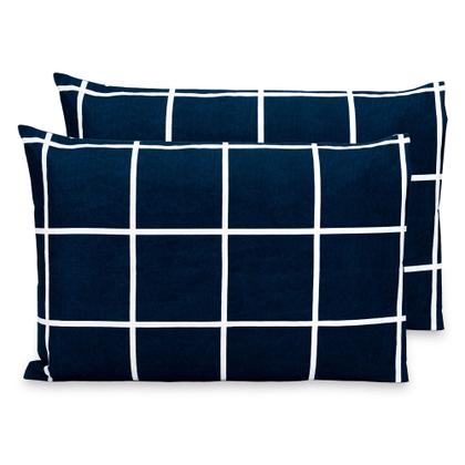 Imagem de Kit 2 Fronhas Estampadas 70x50cm C/ Zíper 400 Fios Toque Acetinado Percal Flex