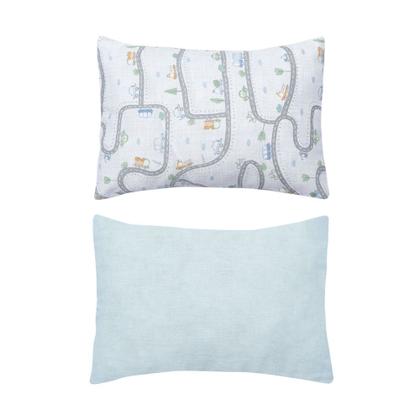 Imagem de Kit 2 Fronhas Papi Algodão 40x28cm Pista de Carros