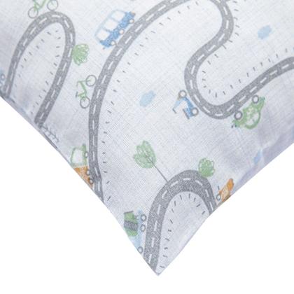 Imagem de Kit 2 Fronhas Papi Algodão 40x28cm Pista de Carros