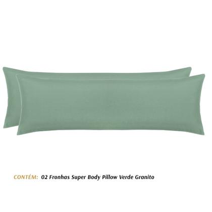 Imagem de Kit 2 Fronhas Super Body Pillow Acetinado 50X145cm Altenburg Cor:Verde Granito