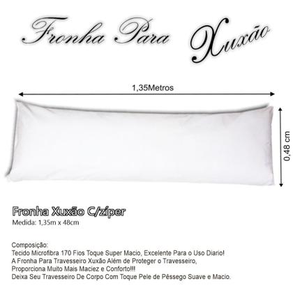 Imagem de Kit 2 Fronhas Xuxão Travesseiro De Corpo C/ zíper 135 X 48cm