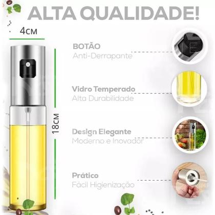 Imagem de Kit 2 Galheteiro Spray De Azeite Vinagre Borrifador Vidro