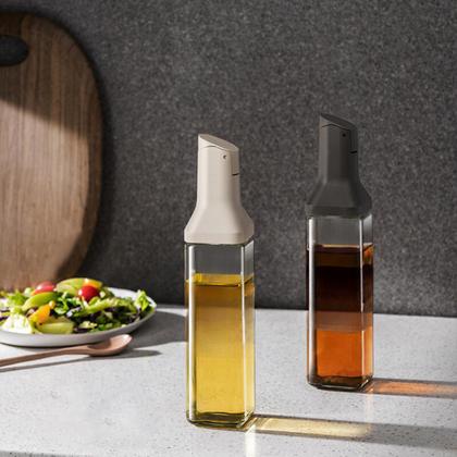 Imagem de Kit 2 Galheteiro Vidro 500ml Porta Vinagre Azeite Óleo De Cozinha Dosador