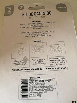 Imagem de Kit 2 Ganchos Duplos Autocolantes Multiuso Com Desenho Gato