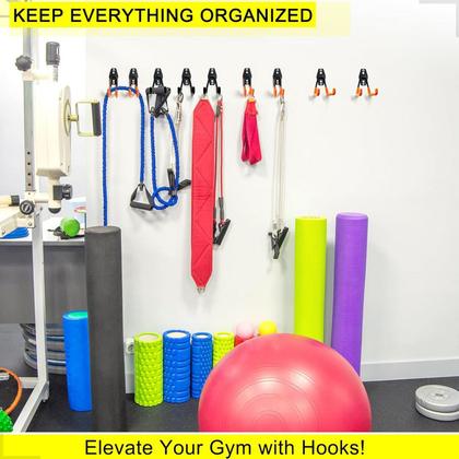 Imagem de Kit 2 Ganchos Para Pendurar Escada Cadeira Multiuso Parede Médio Suporte Bicicleta Bike Mangueira Vassoura Pá Duplo Resistente Ferramentas Vertical