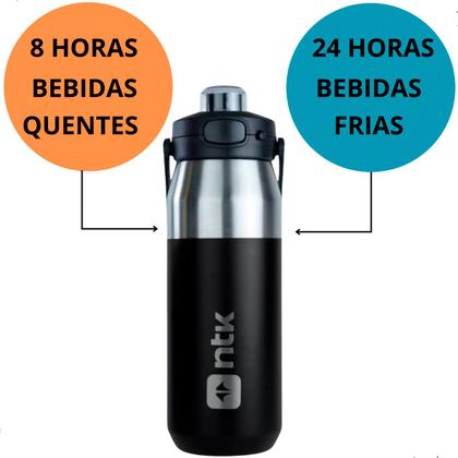 Imagem de Kit 2 Garrafa Térmica 750ml Ntk Tampa Inteligente Bebida Fria 24hs