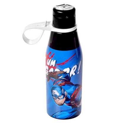 Imagem de Kit 2 Garrafinhas Capitão América com tampa Abre Fácil 530ml