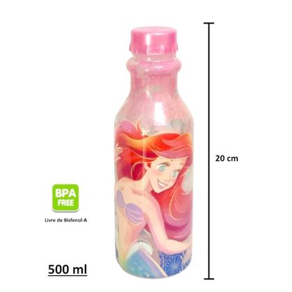 Imagem de Kit 2 Garrafinhas com tampa e Cordinha da Pequena Sereia 500ml