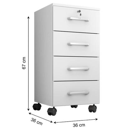 Imagem de Kit 2 Gaveteiro Gávea 4 Gavetas com Rodízios - Móveis Leão