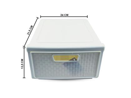 Imagem de Kit 2 Gaveteiro Modular Empalhável Organizador Multiuso Rattan Plástico Resistente 1 Unidade