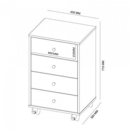 Imagem de Kit 2 Gaveteiros 4 Gavetas Presence