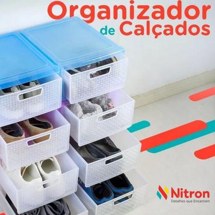 Imagem de Kit 2 Gaveteiros Empilhável Modular  Rattan Transparente