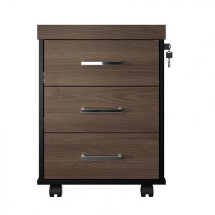 Imagem de Kit 2 Gaveteiros Executivo 3 Gavetas com Rodinhas e Chave para Escritório