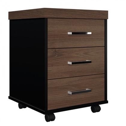 Imagem de Kit 2 Gaveteiros Executivo 3 Gavetas com Rodinhas e Chave para Escritório