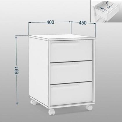 Imagem de Kit 2 Gaveteiros para Escritório com Rodízio com 3 Gavetas Maia