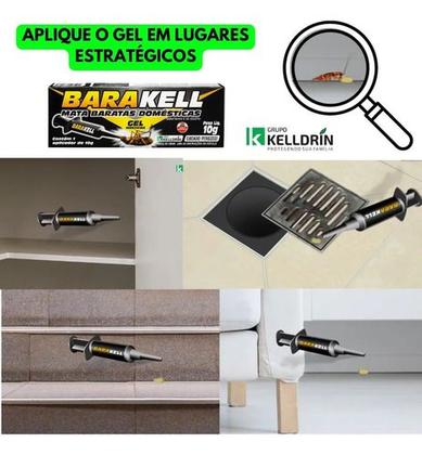 Imagem de Kit 2 Gel Mata Baratas Inseticida Barakell 10g Seringa