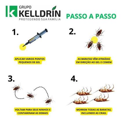 Imagem de Kit 2 Gel Mata Baratas Inseticida Barakell 10g Seringa