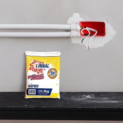Imagem de Kit 2 Gesso Rápido Estuque Artesanato Linhal 1kg Cada