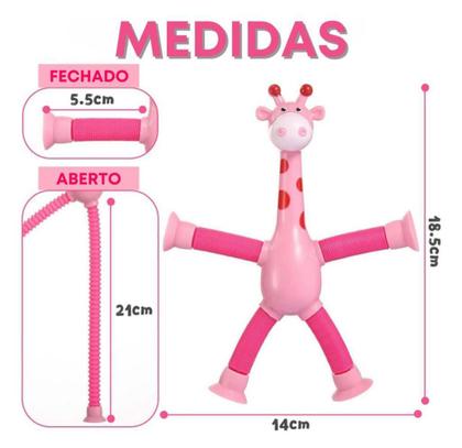 Imagem de Kit 2 Girafinha Pop It Com Led Anti Stress Infantil Fidget