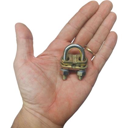 Imagem de Kit 2 Grampo Conector Gtdu Terra Aterramento Duplo Tipo U para Haste de 1/2 até 5/8