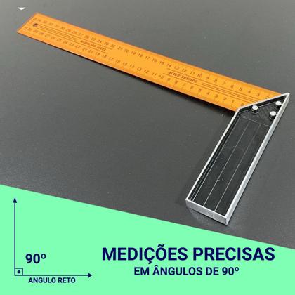 Imagem de Kit 2 Grampo Sargento Angular + Esquadro 14Pol Canto 90 Graus Marceneiro 350 Mm Metalico
