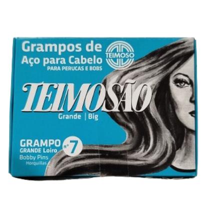 Imagem de Kit 2 Grampo Teimosão Para Cabelos Nº 7 Loiro 50Un - Teimoso
