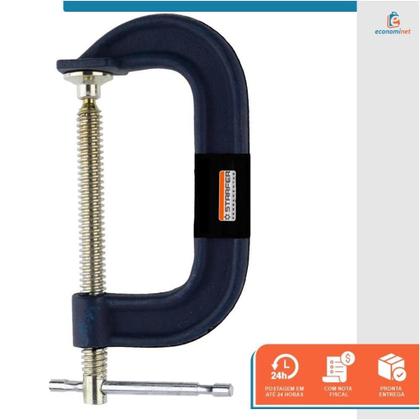 Imagem de Kit 2 Grampo Tipo C Pesado Carpinteiro 2 Polegadas