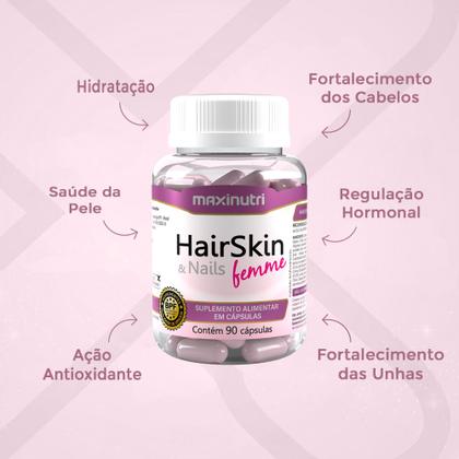 Imagem de Kit 2 HairSkin Femme Biotina e Minerais 90 Caps Maxinutri