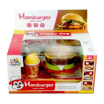 Imagem de Kit 2 Hambúrguer de Brinquedo Copo Refrigerante e Batatinha